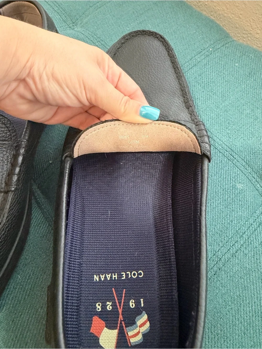 Cole Haan Black Leather Penny Loafers